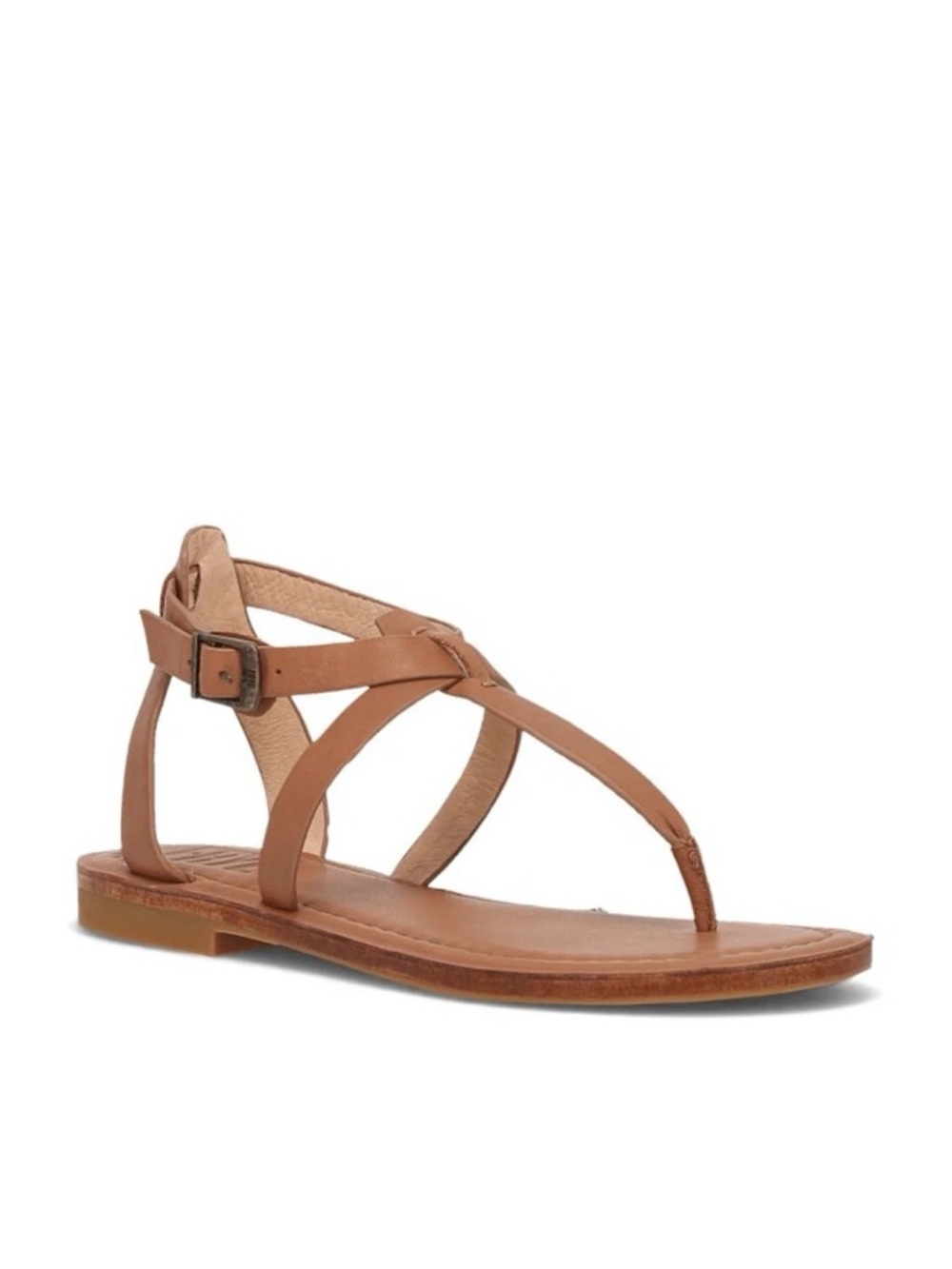 Frye Taylor Leather T-Strap Sandal in Taupe